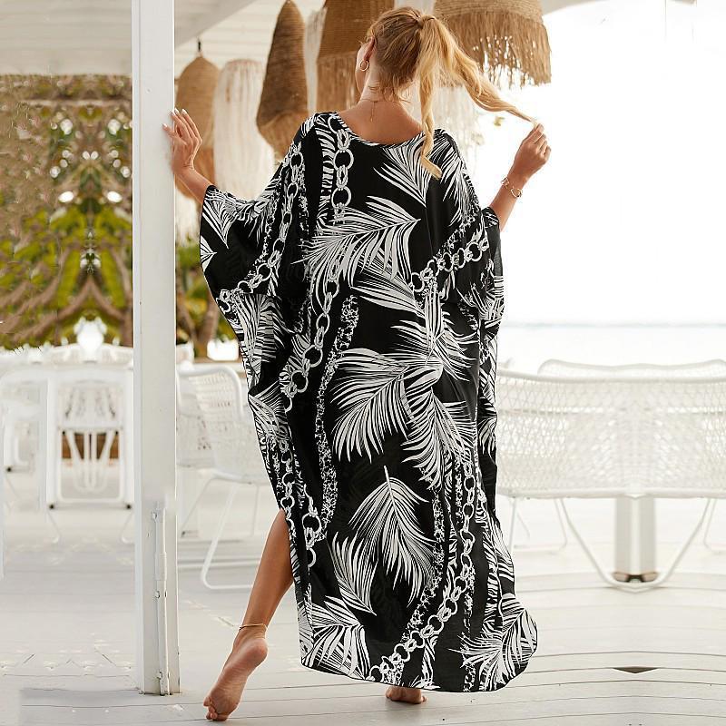 EDOLYNSA Bikini cu dungi cu zebră sexy acoperitoare casual cu decolteu în V, rochie de plajă de vară, îmbrăcăminte de plajă pentru femei, costum de baie, acoperire Q1297