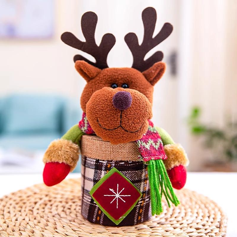 Christmas stockings candy bag, Christmas decorations cartoon Santa tote bag, holiday pendant scene arrangement