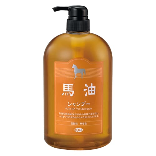 azuma shoji horse oil shampoo & horse oil treatment tabibijin 2-piece bottle set [comes with 2 imabari towel handkerchiefs]  checked pattern