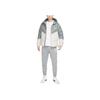Nike Printed Logo Patchwork Hooded Down Jacket Men Outerwear Gray DV1132-084
