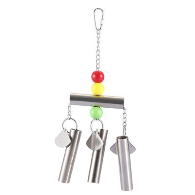 Stainless Steel Bell Toy for Birds Middle Large Size Parrot Standing Toy Cage Decor