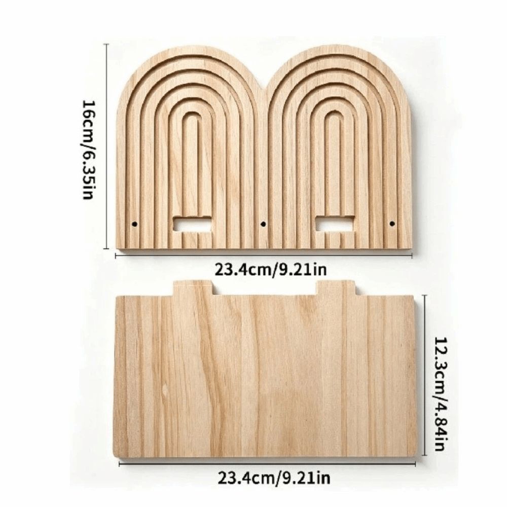 Floating Design Wall Mounted Shelves Multi-Layer Design Wooden Shelves Arched Wall Shelves Bedroom