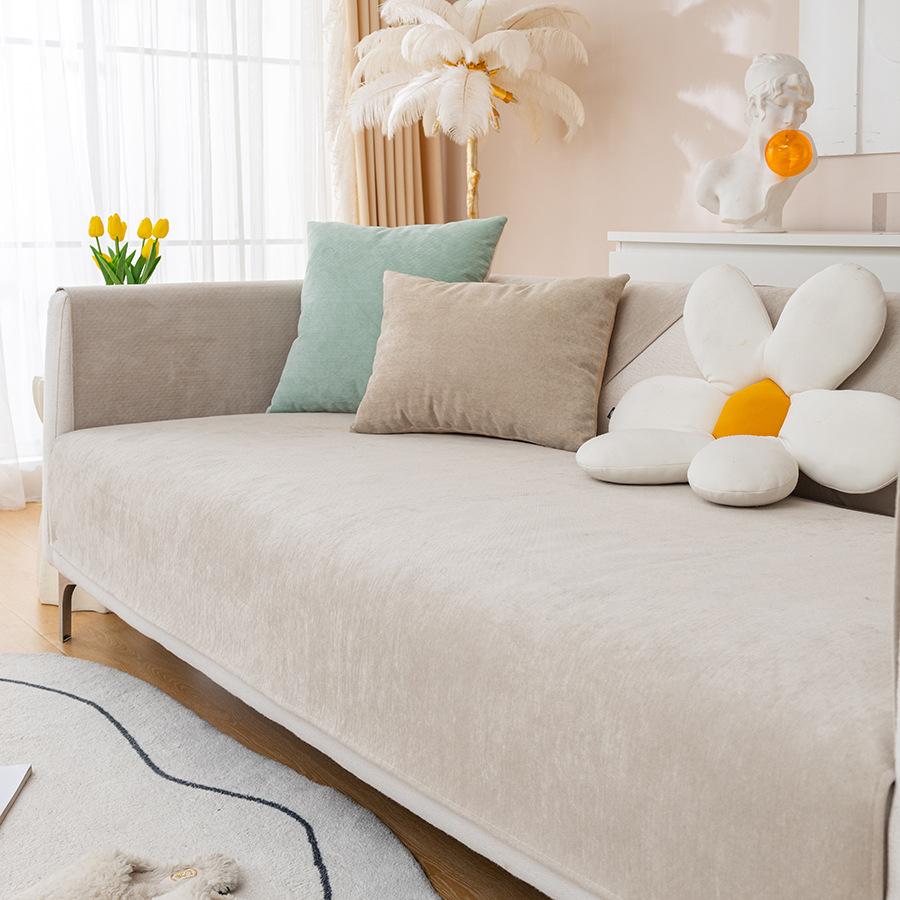 

Водонепроницаемая подушка для дивана с защитой от царапин от кошек, однотонный шенилл, нескользящая универсальная подушка для дивана в стиле минимализма на все времена года 50x50cm 1pcs