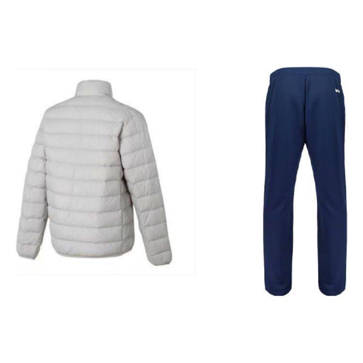 Under Armour Solid Color Stand Collar Quilted Down Jacket Training Sports Quick Dry Drawstring Long Pants Casual Sports Suit 23600804-009+21500737-408