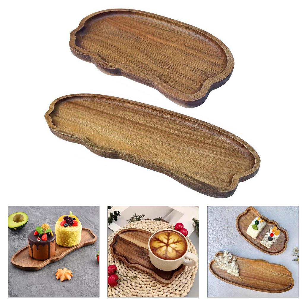 Handcrafted Solid Wooden Serving Pallet Heat Resistant Cloud Shape Organizers Tray For Hot Beverages And Table Setting