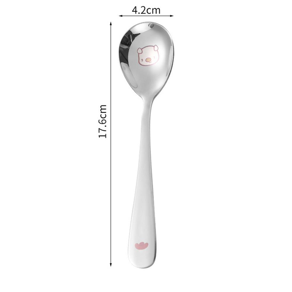 Baby Feeding Spoon Of Human Engineering Cute Cartoon Design Durable Perfect For Self-feeding Can Be Washed In The Dishwasher Fun