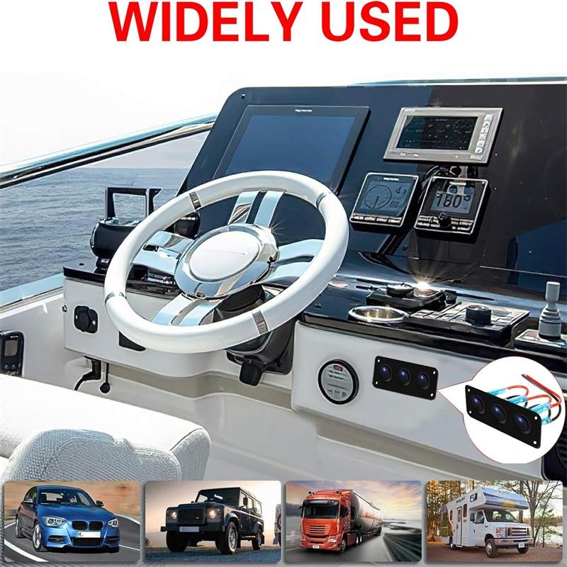 12V Multi-Functional 1-4 Gang Rocker Toggle Control Button Switch Panel Car Boat Marine RV Truck Blue LED Styling Accessories