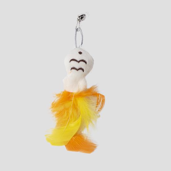 Interactive Cat Teaser Wand Cat Toy with Interchangeable Feathered Teaser Heads 360-Degree Rotating Capybara Base Flexible Cat Wand