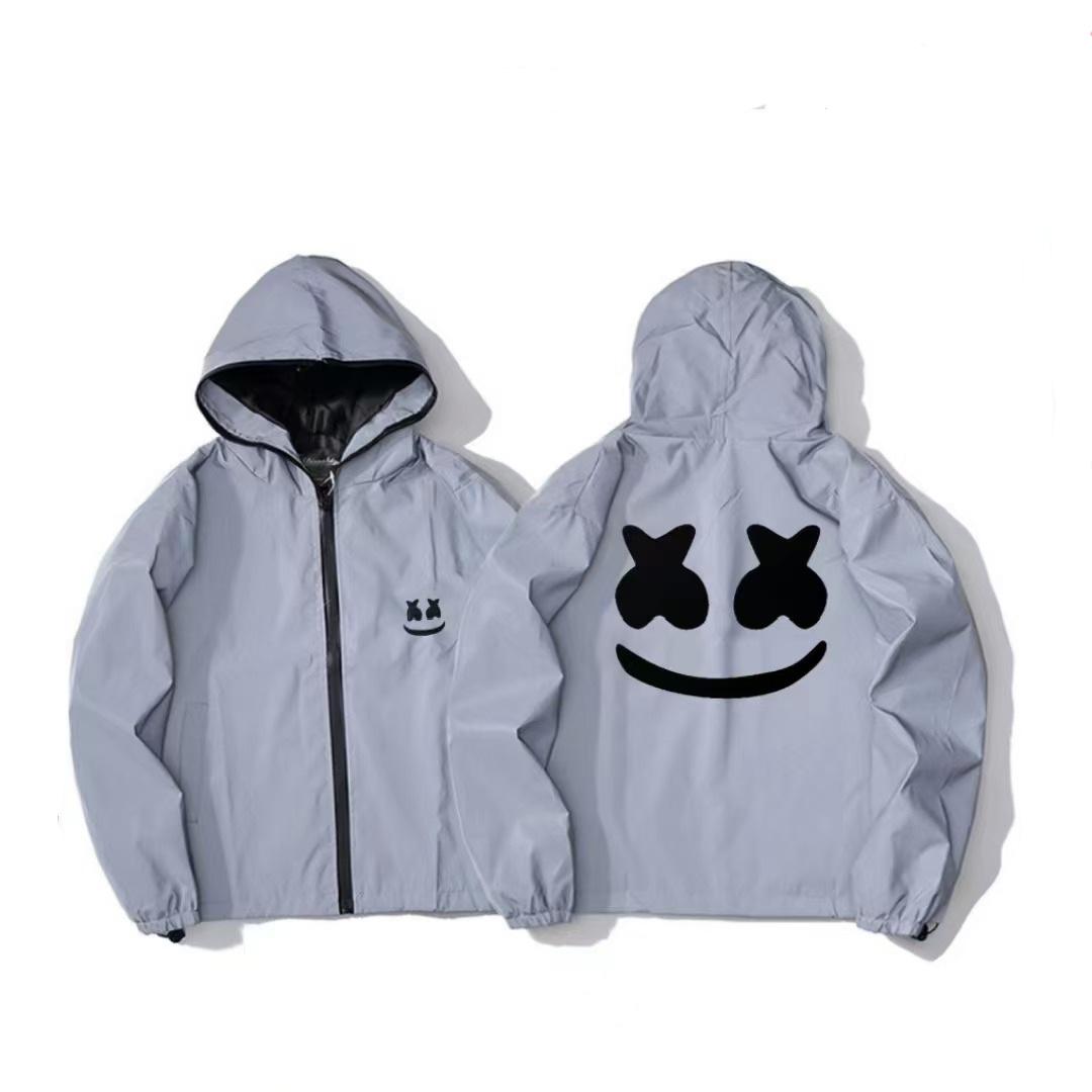 

Осенняя ветрозащитная светоотражающая куртка: Японский уличный стиль, Свободный крой, Большой размер, Светоотражающий дождевик для мужчин 3XL