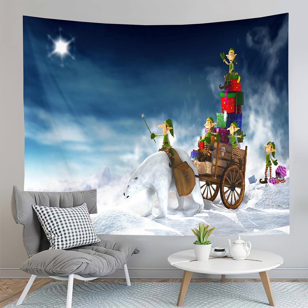 Vianočná téma Gobelín Zimný snehový vločka gobelín Roztomilý snehuliak gobelín Nástenná dekorácia spálne Domáca dekorácia Gobelín