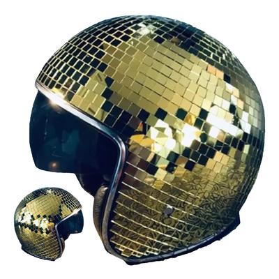 Přilby s disco koulemi Dekorované helmy s disco se zatahovacím kšiltem Klasické helmy s disco zrcadlovým třpytivým míčem pro muže a ženy