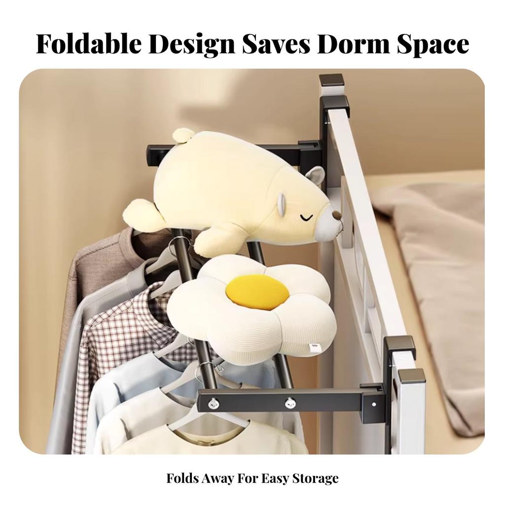 Bunk Bed Rail Organizer Space-Saving Hanging Rack Drillless Installation Sturdy and Stable for Children