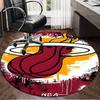 Heat Miami Team Spirit Round Rug for Livingroom,Bedroom, Palyroom, Chair Rug, Area rug, Circle Carpet, Large Size Fan Christmas gift