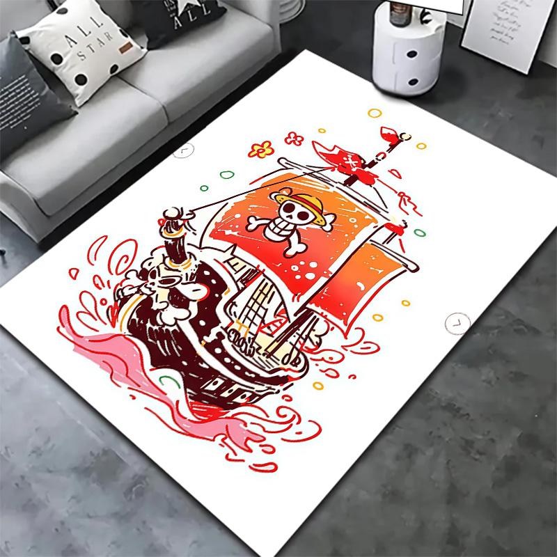 One Piece Jolly Roger Logo Carpet Rug For Living Room Bedroom Home Sofa Decoration,kids Play Nonslip Floor Mat