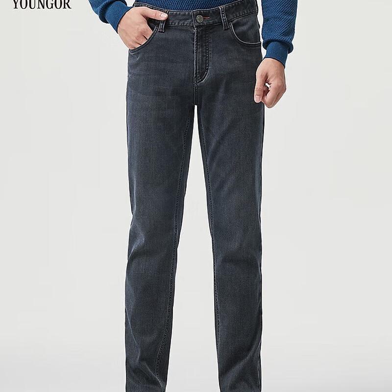 

YOUNGOR Men s Contrast Stitch Jeans 3XL 180/88A