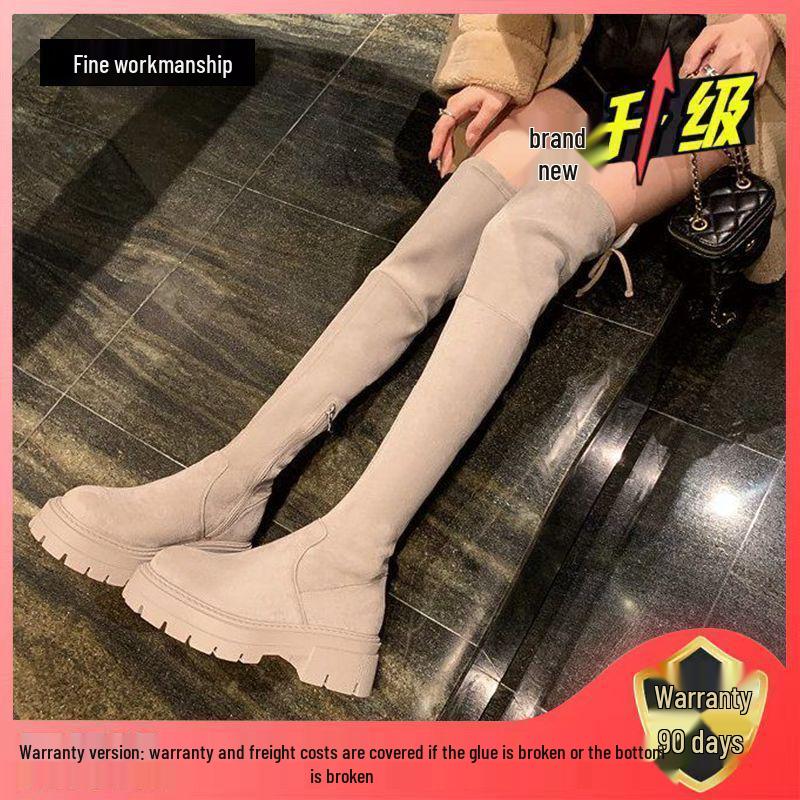 Women's European & American Style Thick-Soled Slimming Over-the-Knee Long Boots