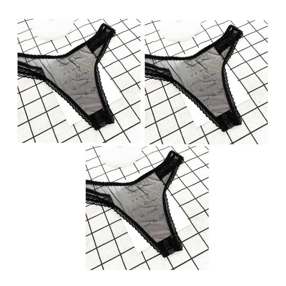 1PCS Transparent Ultra Thin Sexy Thong Women Lace G String Panty Low Waist Ruffles Underwear