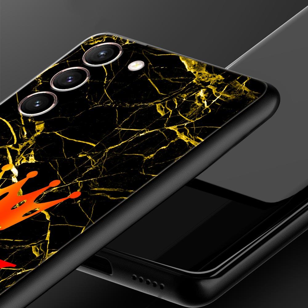 Marmurowy Etui na Telefon z Literą dla Samsung Galaxy S26 S25 S24 S23 S22 S20 S21 FE Ultra S25 Edge Plus 5G Miękki Pokrowiec TPU Fundas Capa Torba