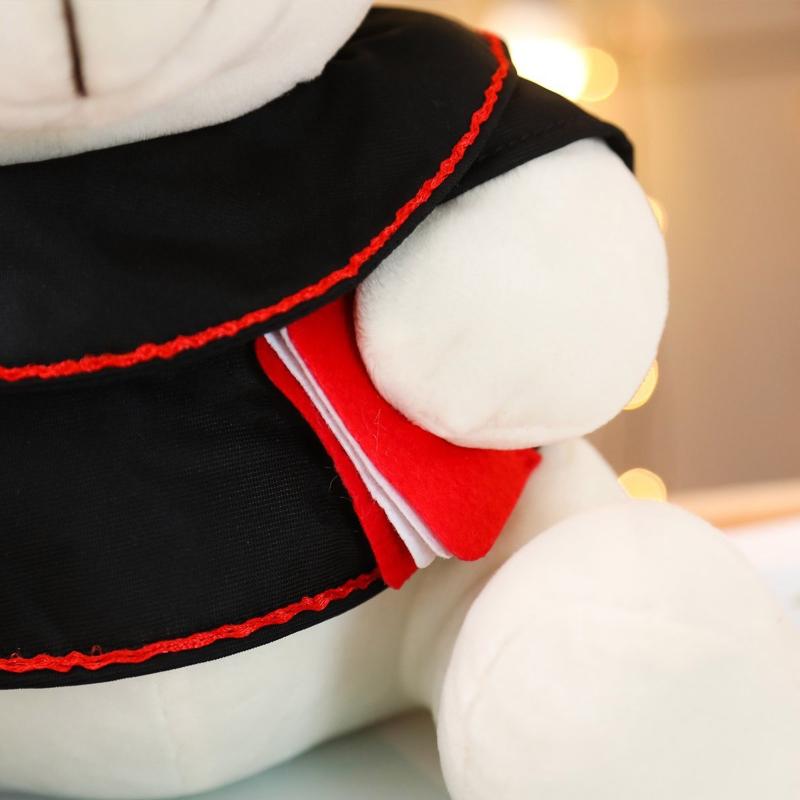 7/9’’ Academic Dress Bear Vivid Cuddleable Pillow Plush for Doll Emotion Appease Non-Deform Office Ornament Gear Store T