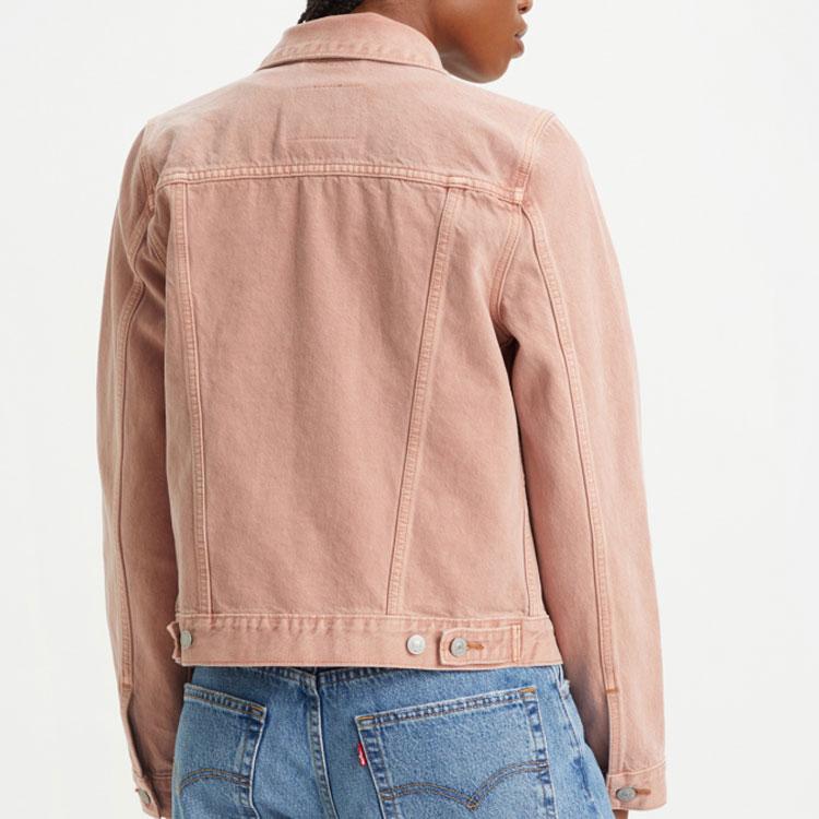 Levis Jednobarevná džínová bunda Dámské bundy Růžová 29945-0139