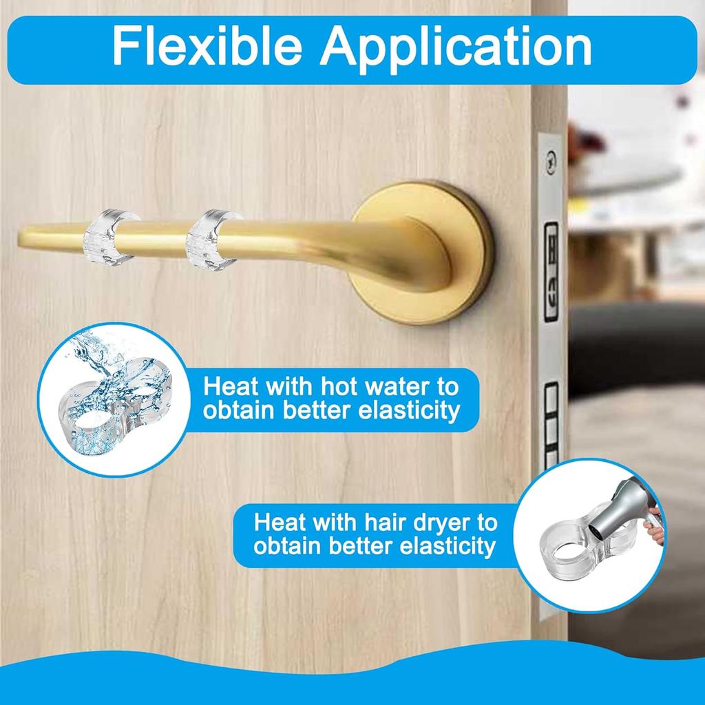 18 Pieces of Door Handle Bumper PVC Material Transparent Wall Protector,Reble Anti-Collision Door Handle Buffer (18mm)