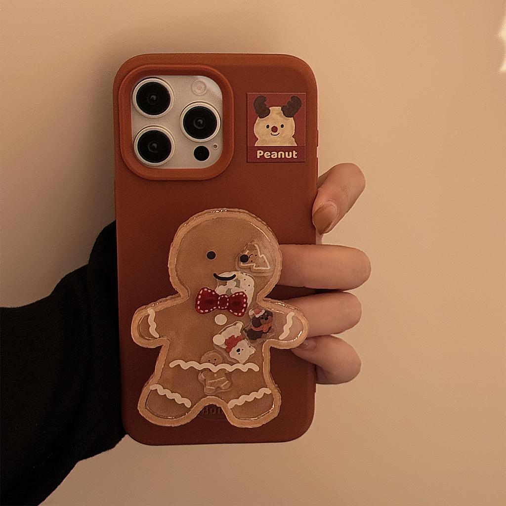 Gingerbread Man Rocking Stand iphone17iPhone Case15promax Christmas Cartoon14Applicable13Soft
