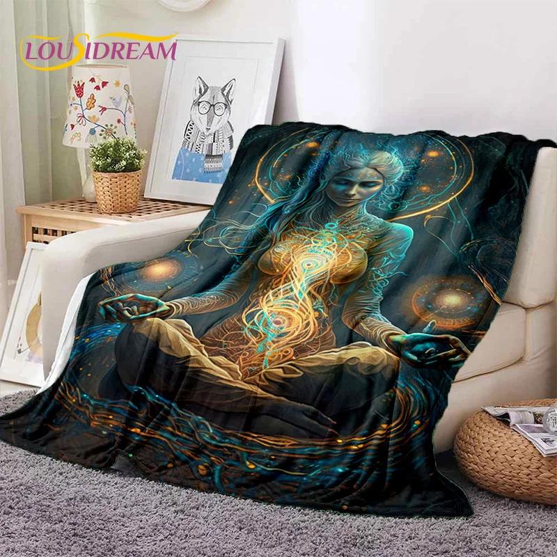 3D Yoga Meditation Rainbow 7 Chakra HD Soft Flannel Blankets,Throw Blanket Comfortable Blanket for Picnic Beds Home Bedroom Gift