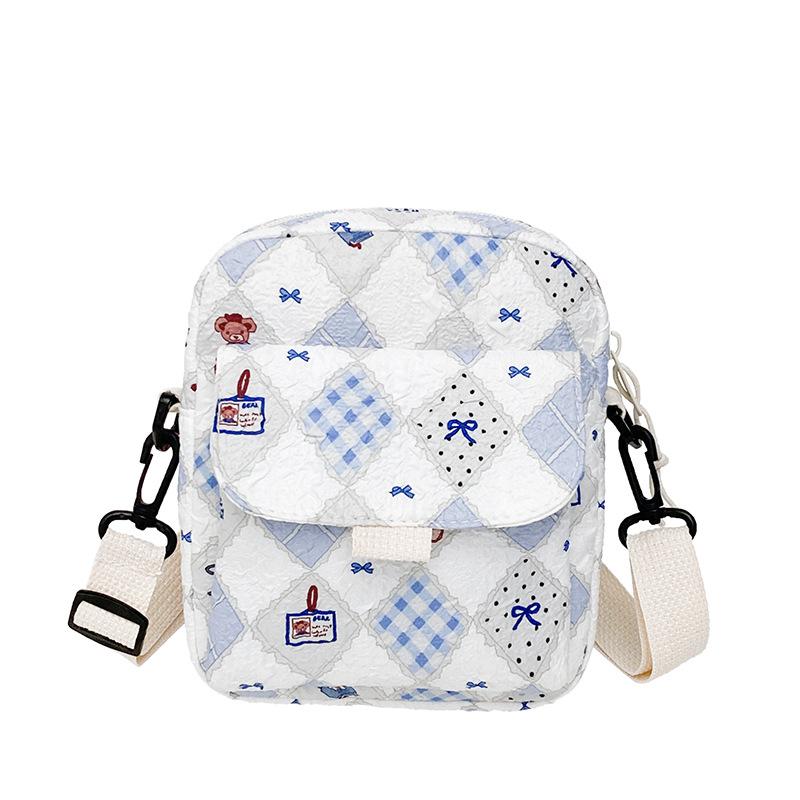 Floral Cloth Bag Women's 2025 New Cute Cartoon Versatile Small Satchel Literary Small Fresh Shoulder Bag