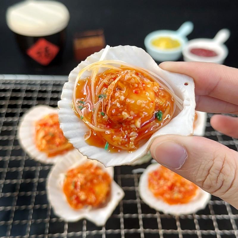 Simulated Oyster Fans Scallop Fake Food Seafood Model Barbecue Props Food Showcase Kids Toy Home Decoration