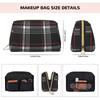 GTI Tartan Plaid Leather Makeup Bag Women Waterproof Travel Toiletry Pouch Cosmetic Bag Portable Multifunctional Storage Bags