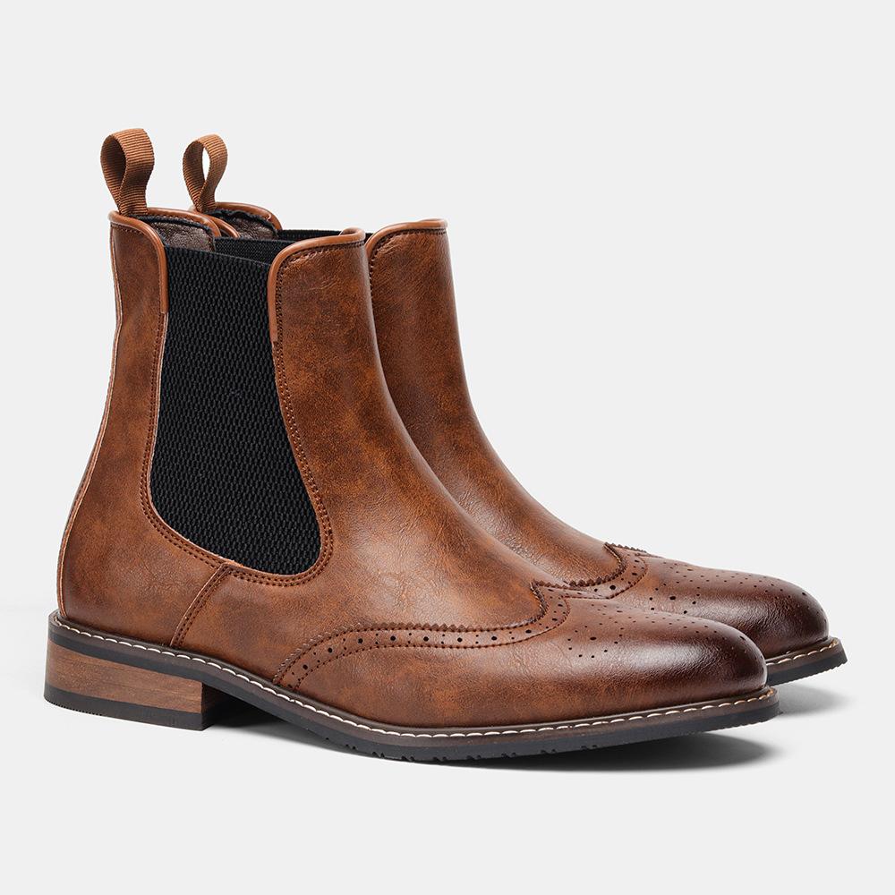 2025New Men's Boots Luxury Brand Leather Boots Fashion Chelsea Ankle Boot Classics Business Casual Formal Boots Botas Masculinas