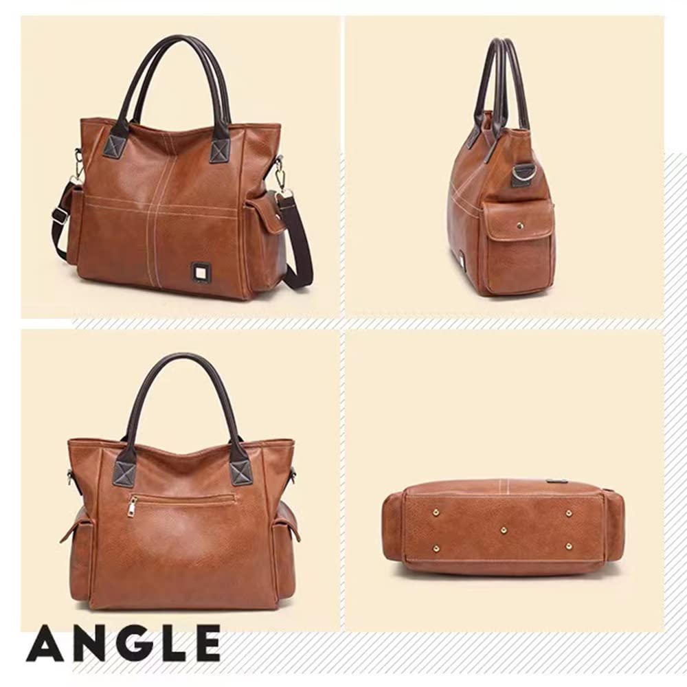 LEOLEO Tote Shoulder PU Large Shoulder Crossbody Stylish Travel Bag, Bag, Material, Capacity, Multifunctional, Bag, Bag, Handbag, A4, Student, Men's,