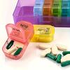 7pcs/set Travel Pill Organizer, AM/PM Compartments with Rainbow Colors, Portable Medication Case for Daily Vitamin Storage