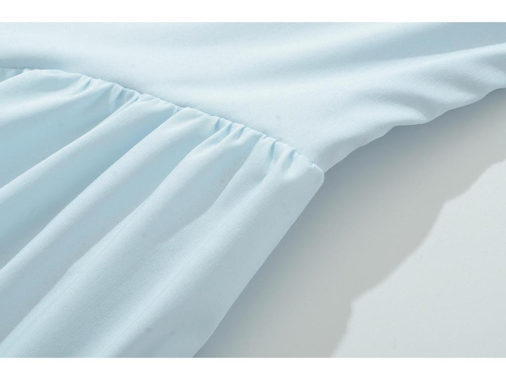 French Socialite Summer Halterneck Deep V-Neck Pleated Dress