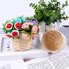 1pcs New Handmade Bamboo Garden Flower Pot Wicker Basket Straw Patchwork Wicker Rattan Seagrass Storage Organizer Nursery Pots