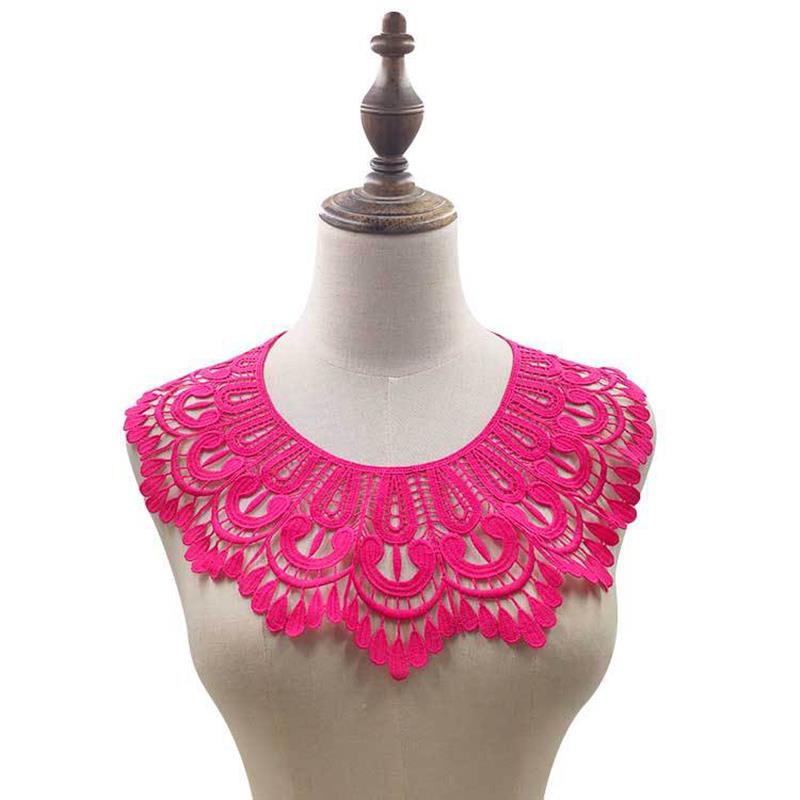 Hollow Lace Fake Collar High Quality Fabric Embroidered Neckline For Women Diy Dresses Applique Neckline Sewing Collars
