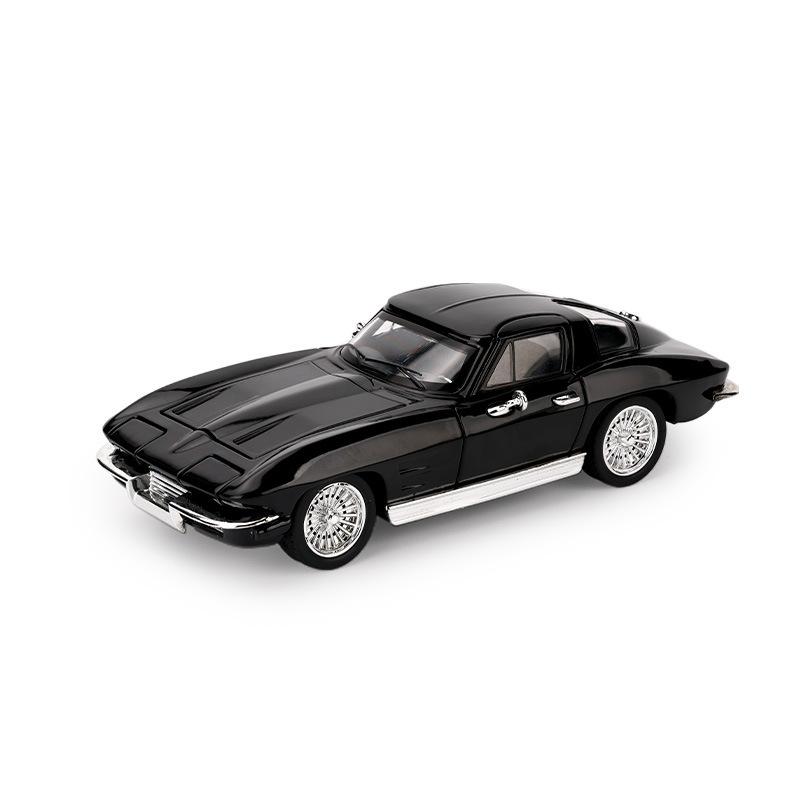 

1/32 Corvette C2 Сплав Классический Спортивный Автомобиль Модель Литьевой Металл Гоночный Автомобиль Транспортные Средства Модель Симуляция Звука и Света Детская Игрушка Подарок чёрный