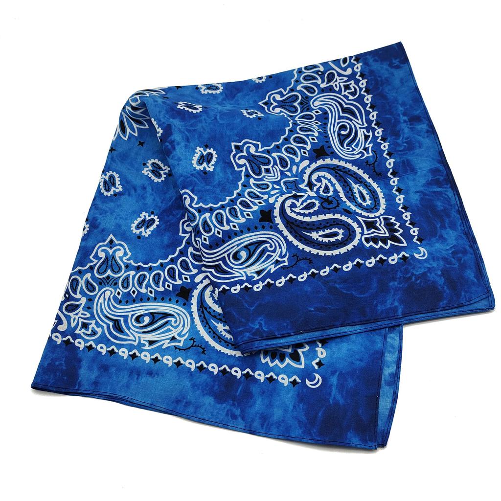 kakatrend bandana paisley 100% cotton tie-dye light blue adult bandana handkerchief unisex durag large size men's sky blue 55cm x 55cm