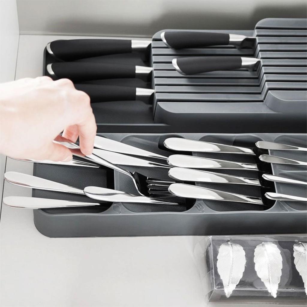 ORGANIZER CONTAINER CUTLERY INSERT FOR DRAWER gray 229010-S