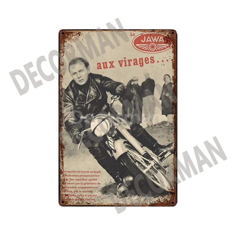 [ DecorMan]  JAWA BSA Motor Kovové Znamení Plakáty Vintage Malba Vlastní Klubová Dekorace LTA-1704 vintage dekor