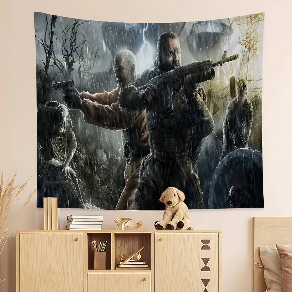 Horror Game SStalker Cartoon Tapestry Art Science Fiction Room Home Decor Wall Hanging Sheets