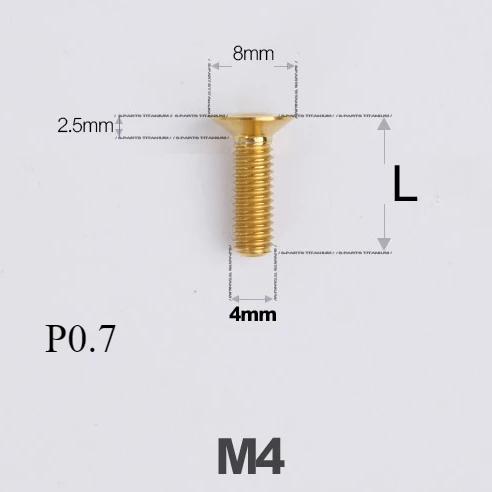 M4*8 10 12 14 16 18-50mm TC4 GR5 Titanium Alloy Torx Flat Countersunk Screw Bolt for Bike Bicycle Road Bike Multiple Colors