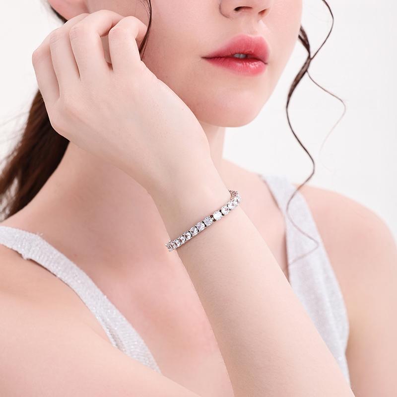 D VVS1 Moissanit Tennis Armband Original S925 Sterling Silber Überzogene 18 k Weiß Gold Mit Armbänder Für Frauen Mann