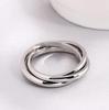 Three Worlds Titanium Steel Couple Ring for Women: Luxurious Modern Style with European and American Influence