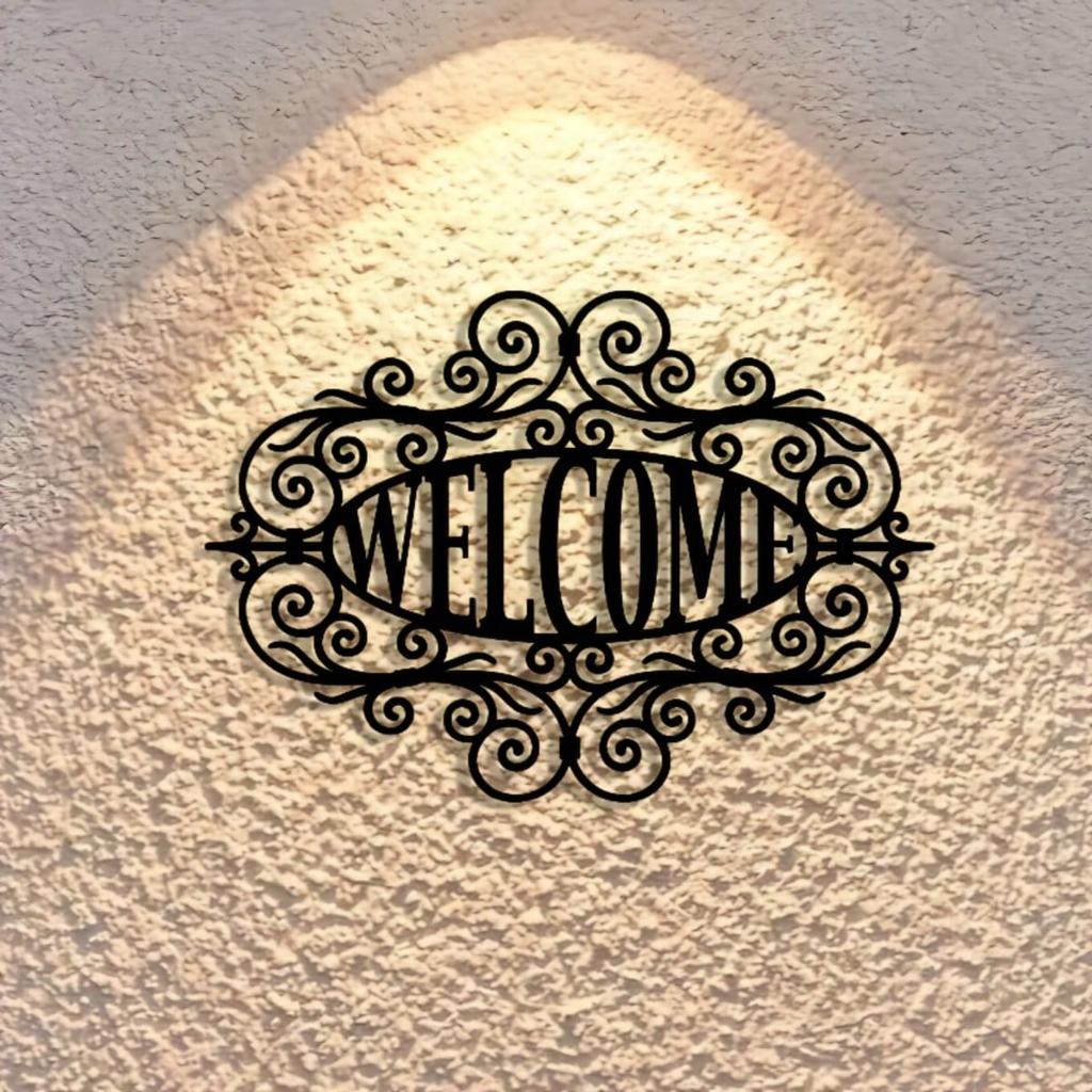Metal Wall Plaque Welcome Sign Home Business Gift Housewarming Holiday Decor