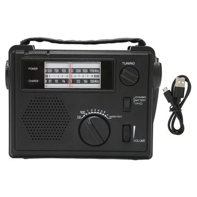 Crank Radio Portable FM AM WB Band Multi Powered Emergency Radio with LED Light for Outdoor Camping