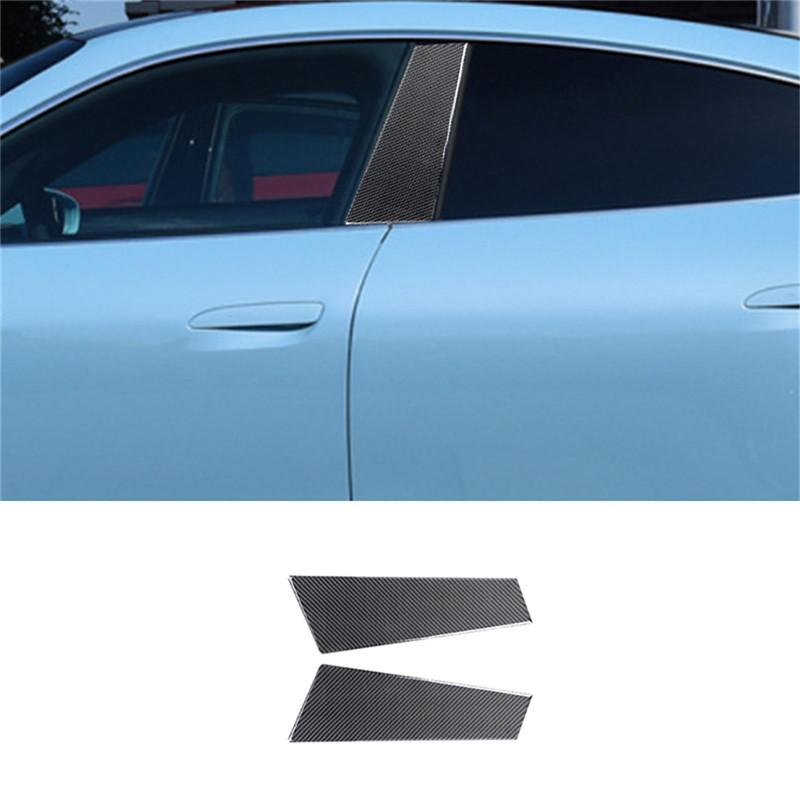 Black Car Interior Decoration Protection Carbon Fiber Sticker For Porsche Taycan 2019-2025 Auto Styling Accessories