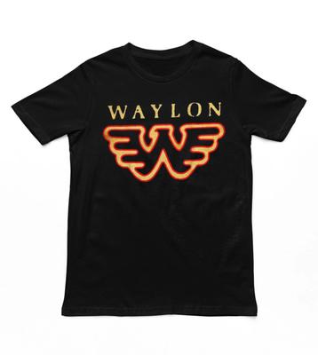 Waylon Jennings Flying W Herren T-Shirt Country Rock Musik Klassische Band Schwarz Unisex T-Shirt