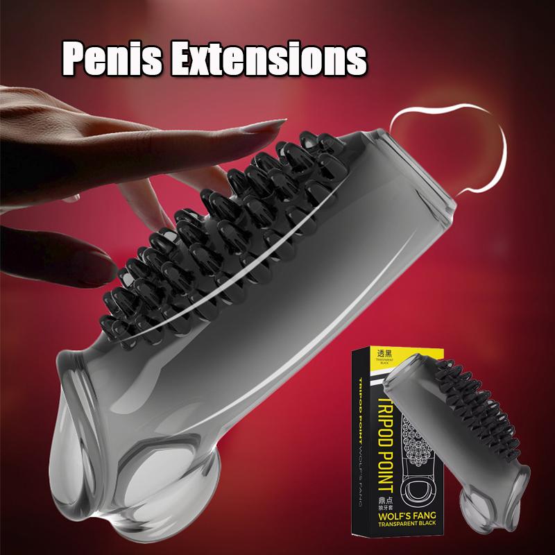 Silicone Penis Sleeve Cock Ring Delay Ejaculation Dick Enlargement Sex Toy for Men Gay Couple Sex Toys Penis Extender