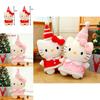 Christmas Hello Kitty Plush Toy With Soft Short Plush For Kids Play And Gift